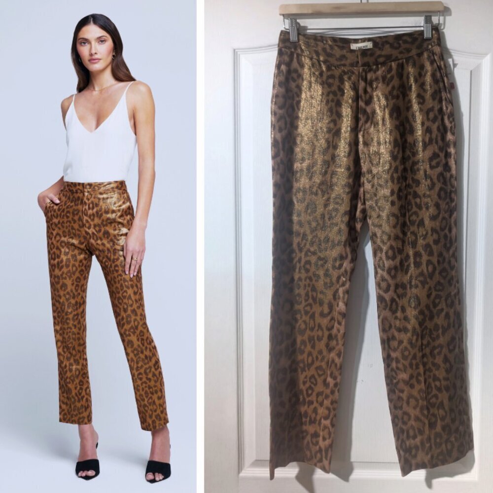 L'AGENCE | Rebel Trousers In Foil Cheetah
